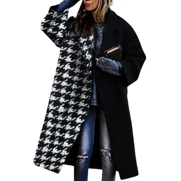 Hannah | Stylish Long Plaid Coat - Image 8