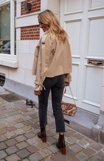 Alyssa | Women's Cropped Double Breasted Coat - Image 2