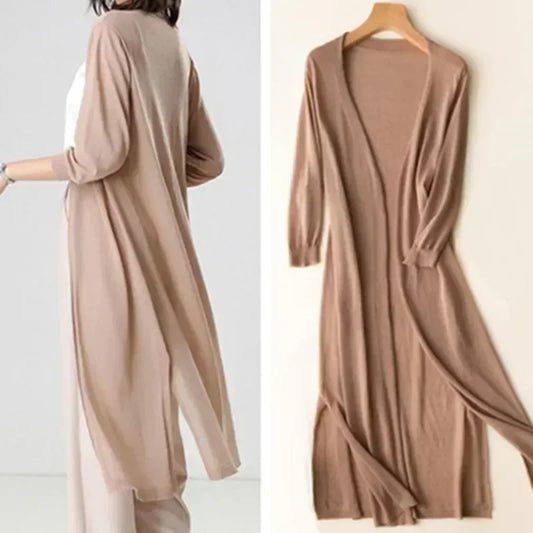 Laura | Women's Long Open Front Cardigan - Image 1
