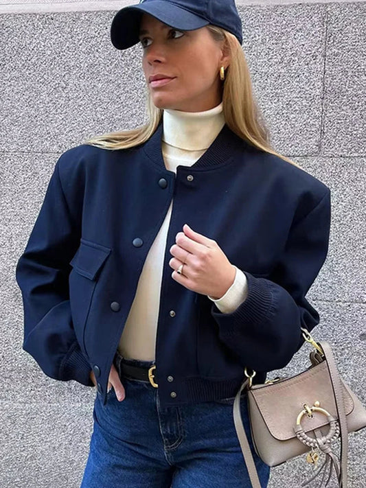 Ellen | Women's Cropped Bomber Jacket - Image 1