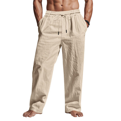Barney | Men’s Linen Trousers – Relaxed Fit, Breathable Full Length Pants - Image 2