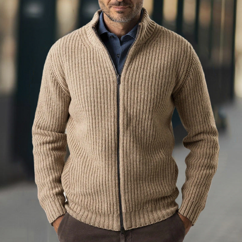 Henry | Men's Zip-Up Ribbed Knit Sweater - Image 1