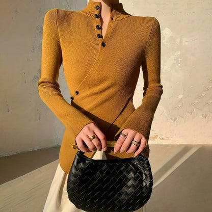 Maya | Women's Mock Neck Wrap Sweater - Image 3