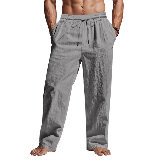 Barney | Men’s Linen Trousers – Relaxed Fit, Breathable Full Length Pants - Image 1