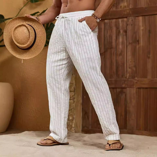 Keegan | Men’s Trousers - Lightweight Cotton Linen Blend - Relaxed Fit - Image 1