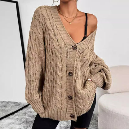 Monica | Women's Oversized Cable Knit Cardigan - Image 1