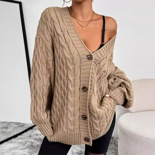 Monica | Women's Oversized Cable Knit Cardigan - Image 1