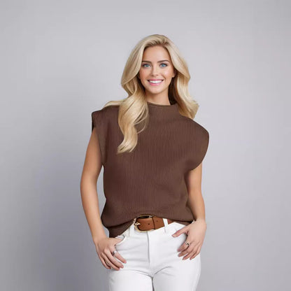 Jamie | Women's Sleeveless Mock Neck Sweater Vest - Image 5