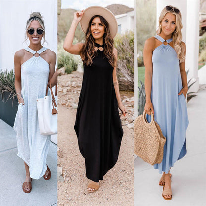 Megan - laura | Elegant Halter Neck Dress for Summer - Image 3