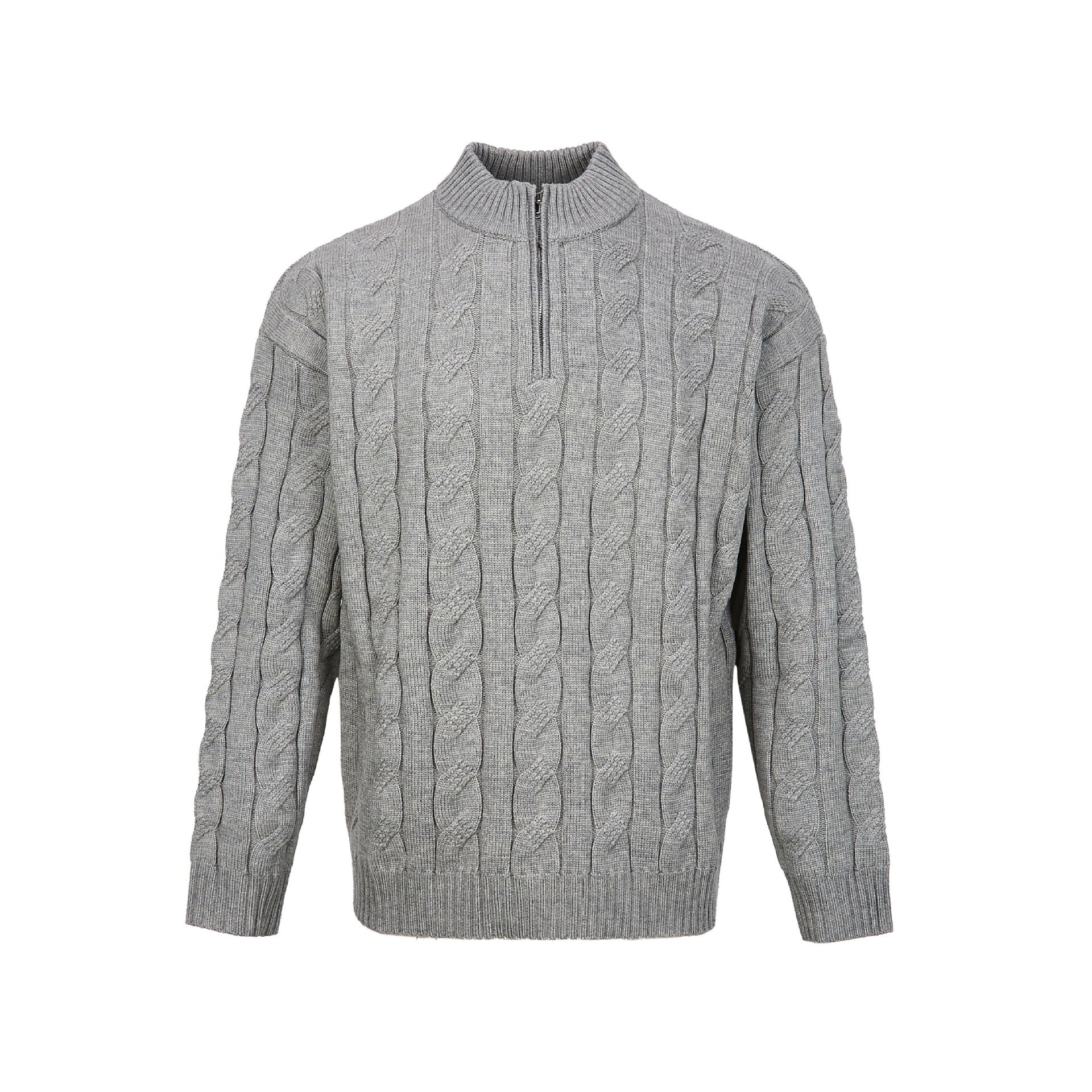 Andy | Men's Quarter-Zip Cable Knit Sweater - Image 9