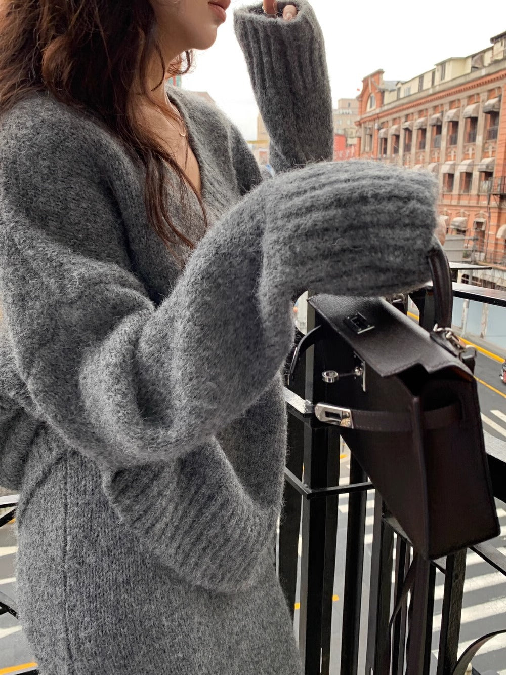 Morgan | Women's V-Neck Knit Sweater and Flare Midi Skirt Set - Image 8