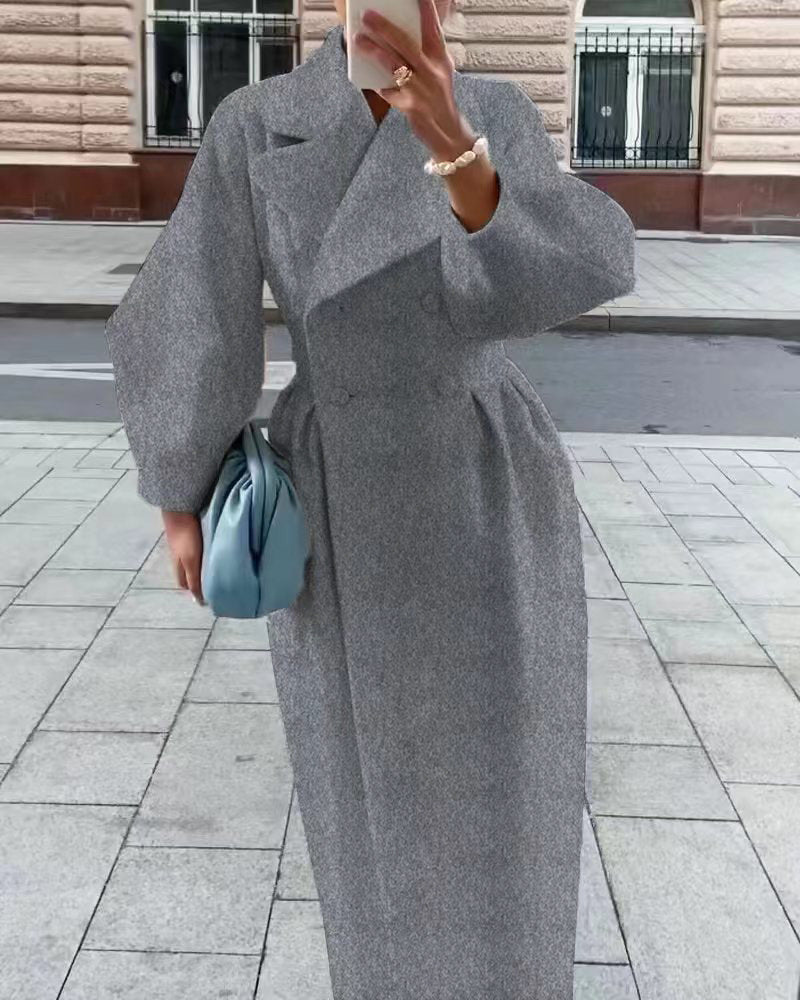 Phyllis | Women's Double Breasted Maxi Coat - Image 8