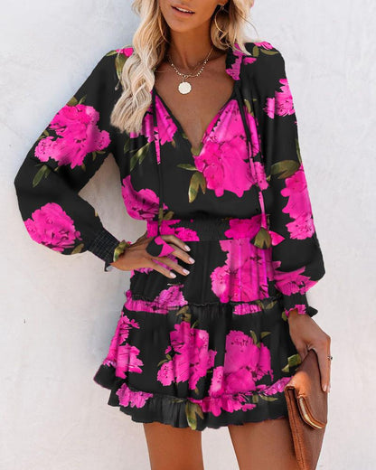 Zoe | Bold Floral Mini Dress for Vibrant Elegance - Image 2