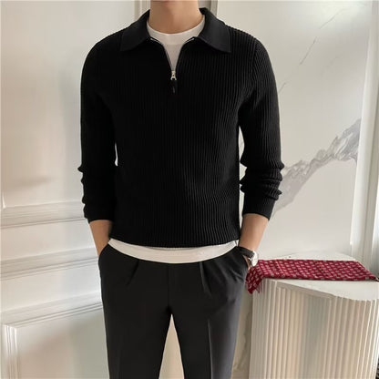 Hank | Men's Zip Up Polo Sweater - Image 9