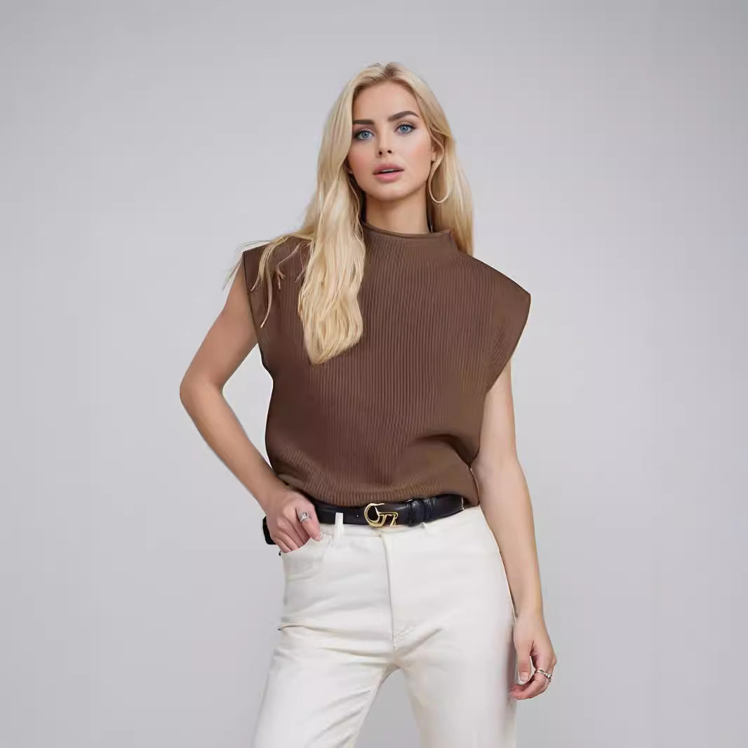 Jamie | Women's Sleeveless Mock Neck Sweater Vest - Image 3