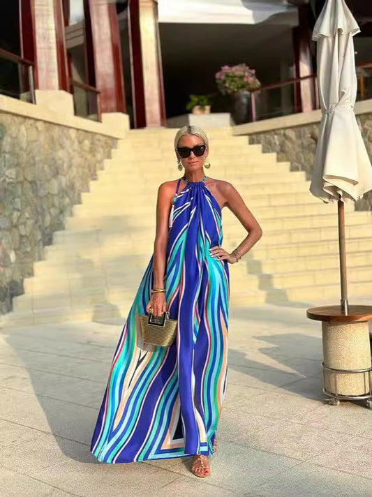 Kristen | Elegant Halter Maxi Dress for Summer - Image 1