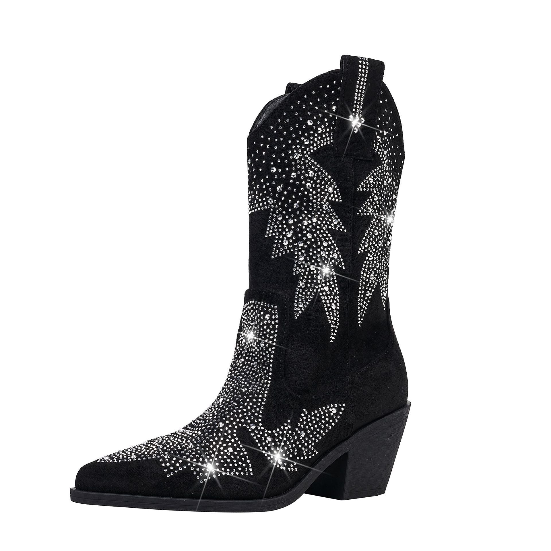 Yvette | Women's Rhinestone Mid Calf Cowboy Boots - Image 5