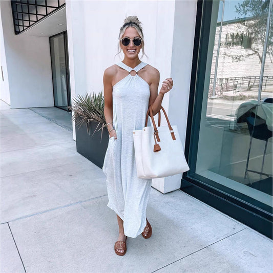 Megan - laura | Elegant Halter Neck Dress for Summer - Image 1