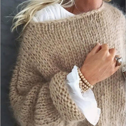 Rose | Women's Oversized Crew Neck Sweater - Image 5