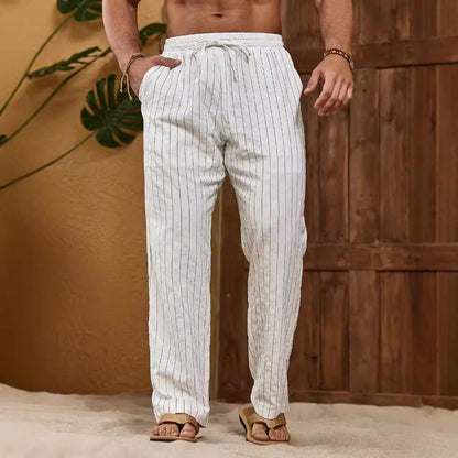 Keegan | Men’s Trousers - Lightweight Cotton Linen Blend - Relaxed Fit - Image 3