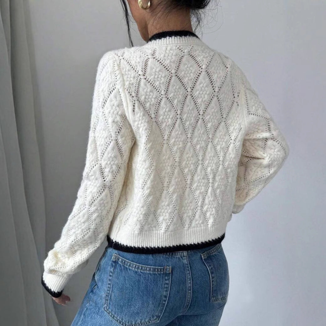 Jamie | Women's Cropped V-Neck Cardigan - Image 4