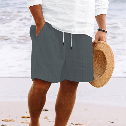 Holden | Relaxed Fit Cotton-Linen Shorts with Drawstring and Pockets - Image 3