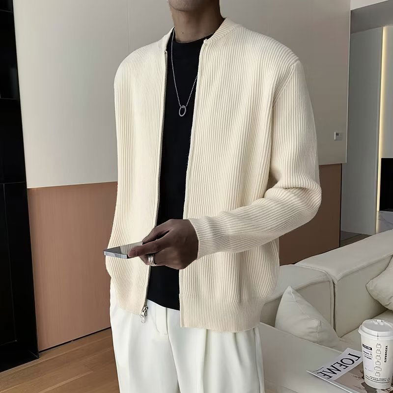 Morgan | Men's Zip Up Ribbed Sweater - Image 5