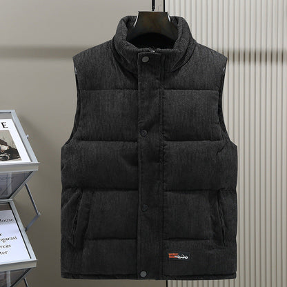 Kent | Men's Sleeveless Corduroy Puffer Vest - Image 4