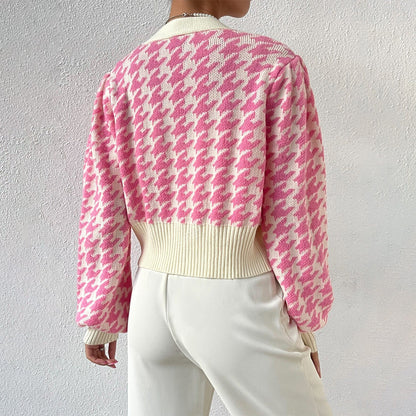 Violet | Women's Cropped V-Neck Cardigan - Image 2