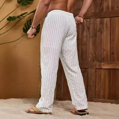 Keegan | Men’s Trousers - Lightweight Cotton Linen Blend - Relaxed Fit - Image 4