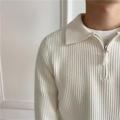 Hank | Men's Zip Up Polo Sweater - Image 3