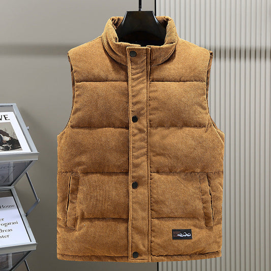 Kent | Men's Sleeveless Corduroy Puffer Vest - Image 1
