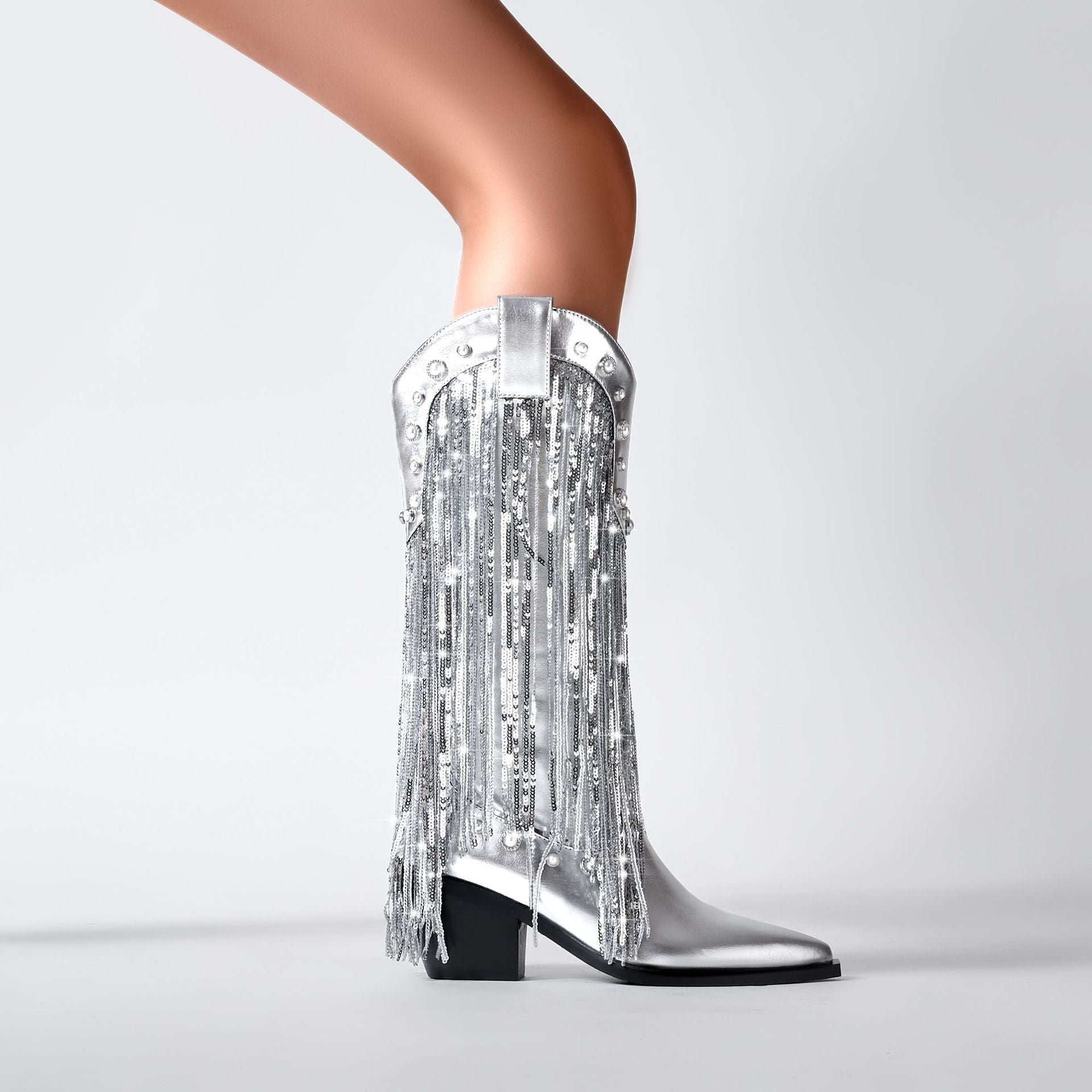 Marina | Women's Fringe Cowboy Boots - Image 2