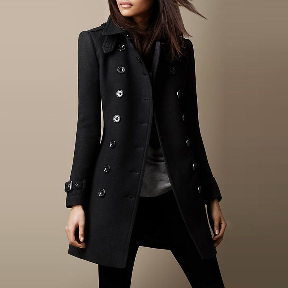 Janice | Women's Double-Breasted Mid-Length Coat - Image 1