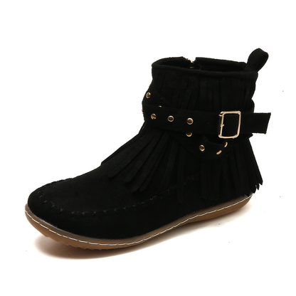 Trinity | Women's Fringe Buckle Ankle Boots - Image 3