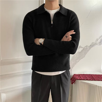 Hank | Men's Zip Up Polo Sweater - Image 10