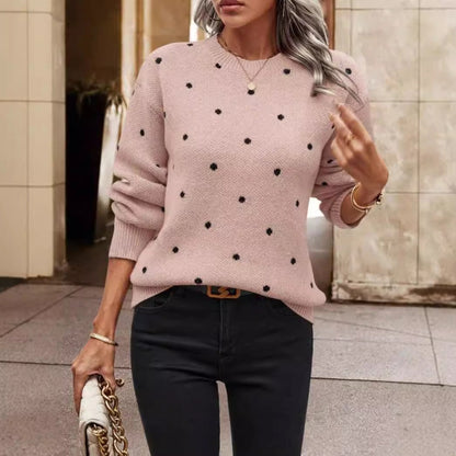 Anne | Women's Relaxed Fit Polka Dot Sweater - Image 3