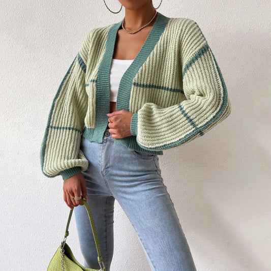 Linda | Women's Cropped Knit Cardigan - Image 1