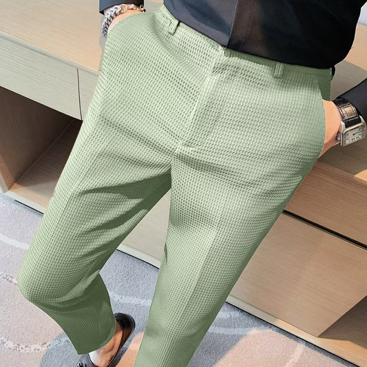 Ralph | Men's Cropped Trousers – Slim Fit – Textured Fabric – Modern Smart Casual - Image 1
