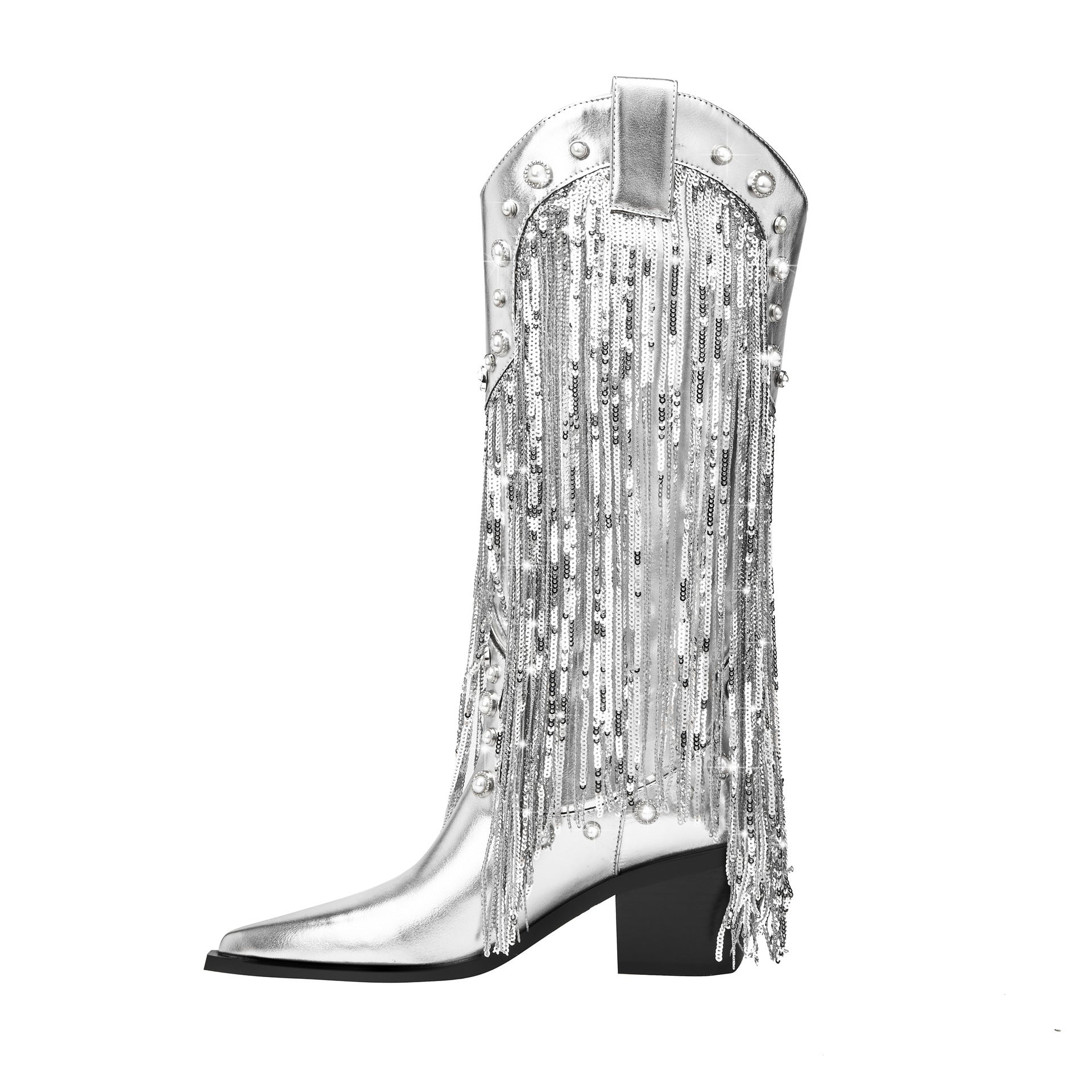 Marina | Women's Fringe Cowboy Boots - Image 1