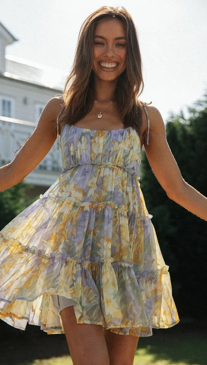 Gina | Playful Floral Mini Dress for Summer Fun - Image 2