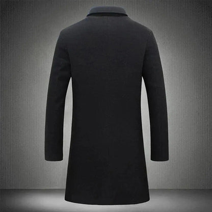 Mason | Men's Long Button Front Coat - Image 2