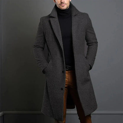 Mason | Men's Long Button Front Coat - Image 4