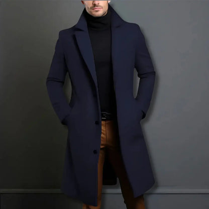 Mason | Men's Long Button Front Coat - Image 5