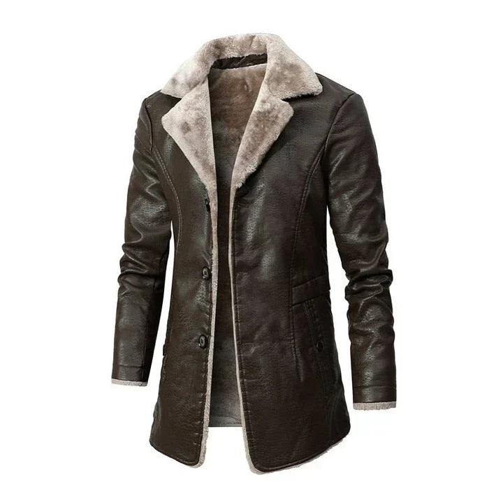 Casey | Men's Faux Fur Collar Trench Coat - Image 1
