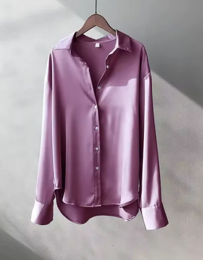 Olive | Elegant Fit Blouse with Soft Sheen