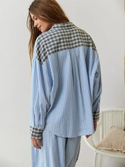 Stacy | Women's Long Sleeve Button-Down Pajama Set - Image 7