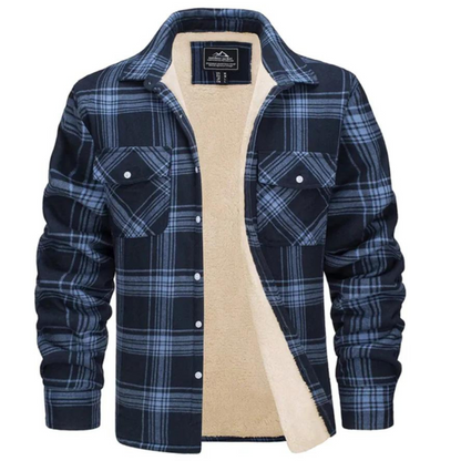 Derrick | Men's Sherpa Lined Plaid Shirt Jacket - Image 9