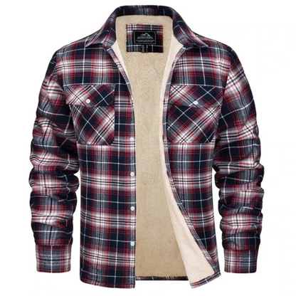 Ross | Men's Sherpa Lined Flannel Shirt Jacket - Image 3
