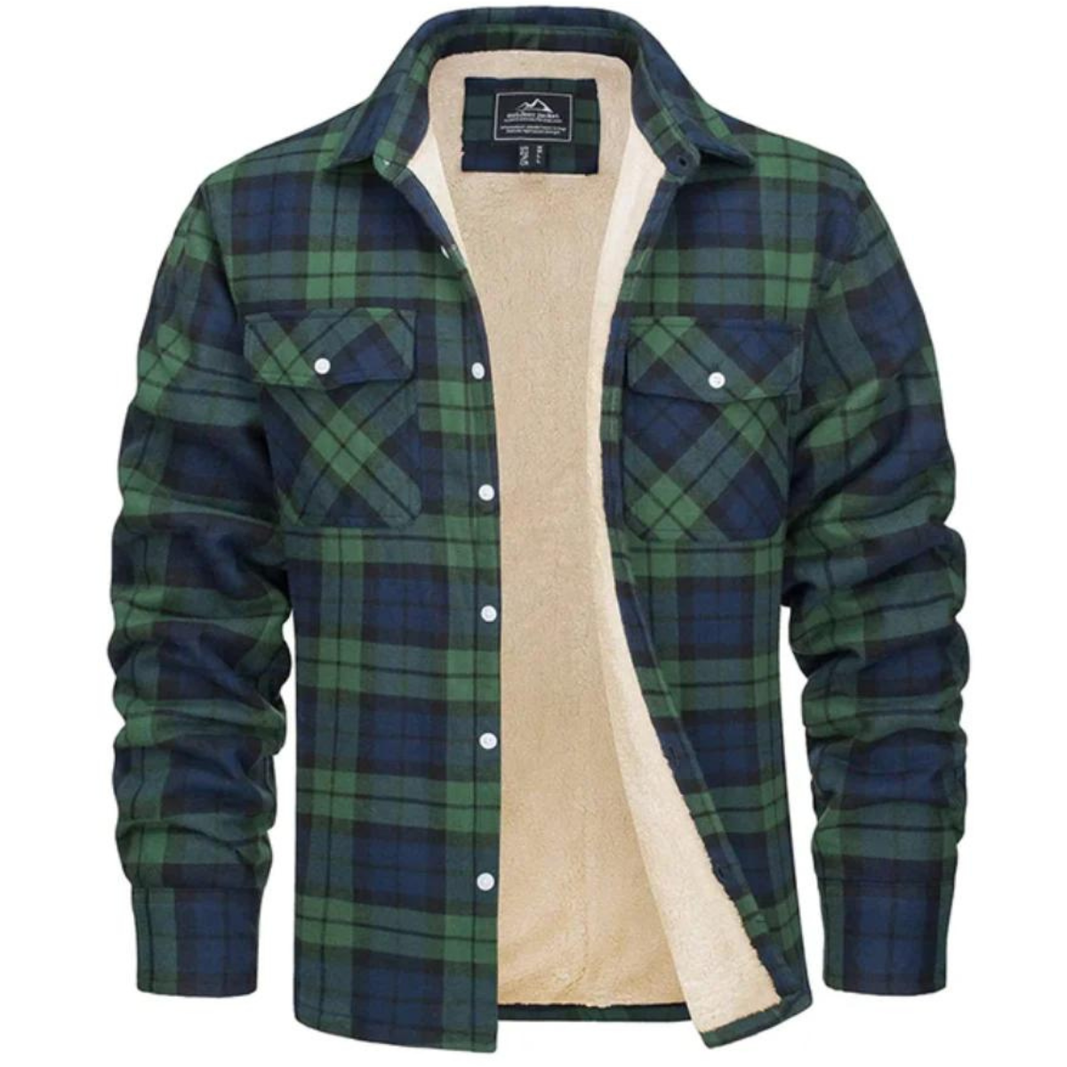 Derrick | Men's Sherpa Lined Plaid Shirt Jacket - Image 5